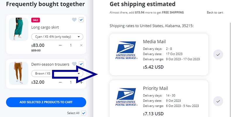 Real Shipping Calculator – Reduces cart abandonment